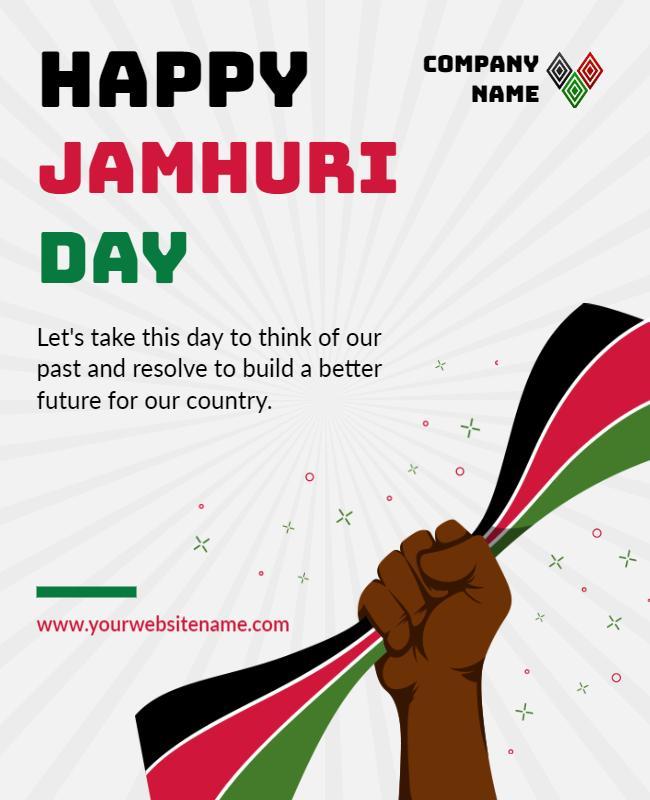 Bold Patriotic Jamhuri Day Celebration Poster Template