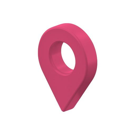 Bold Pink 3D Location Pin Design for Navigation Logo Template