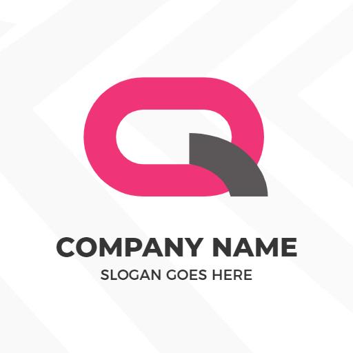 Bold Pink and Gray Q Letter Logo for Dynamic Creative Identity Logo Template