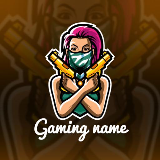 Bold Pink and Green Gaming Character Representing Esports Logo Template