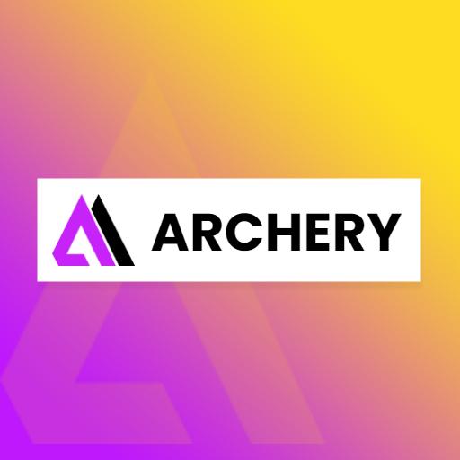 Bold Pink and Purple Design Representing Archery Skills Logo Template