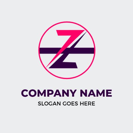 Bold Pink and Purple Z Letter Design for Business Logo Template
