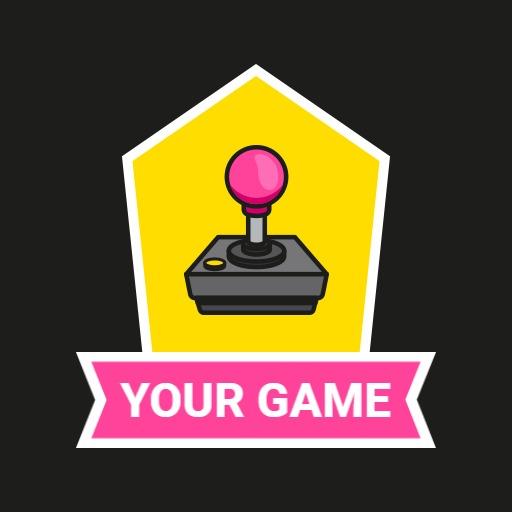 Bold Pink and Yellow Retro Gaming Controller Logo Template