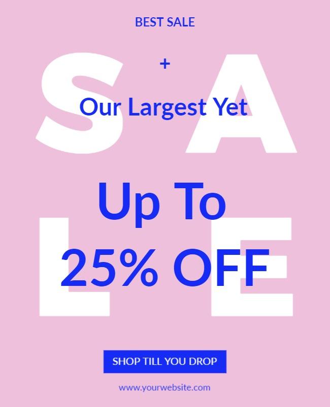 Bold Pink Big Sale Discount Shopping Poster Template