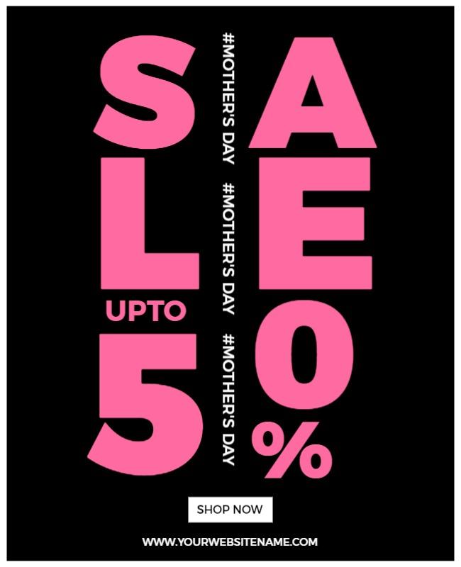 Bold Pink Mother's Day Sale Announcement Poster Template