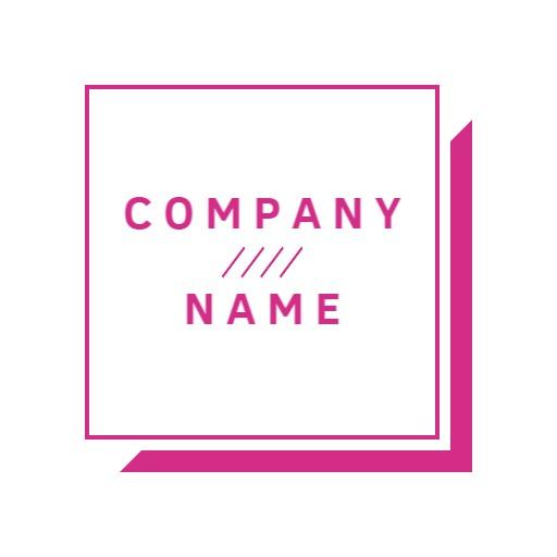 Bold Pink Square Design Showcasing Business Identity Logo Template