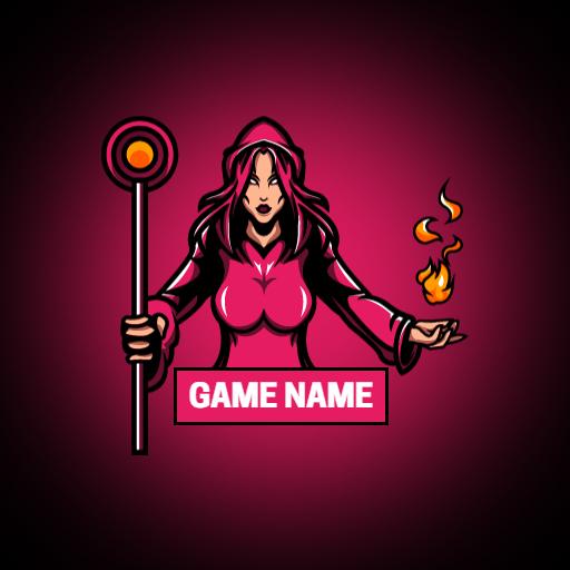 Bold Pink Wizard Character Representing Esports Gaming Logo Template