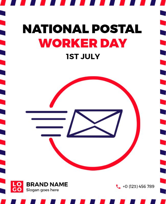 Bold Postal Theme Celebration for National Postal Worker Day Poster Template
