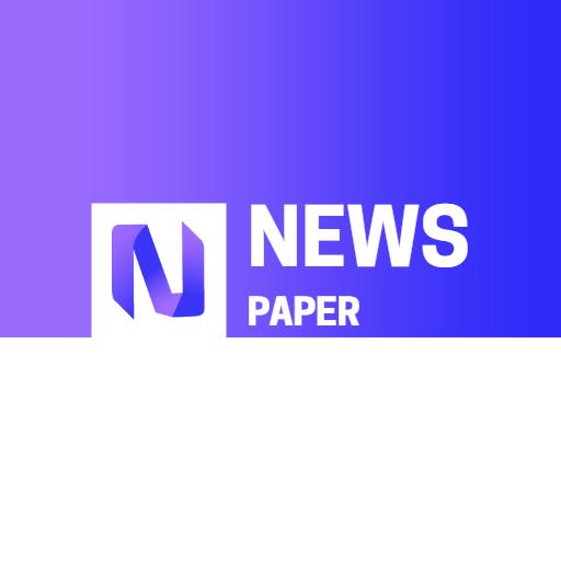 Bold Purple and White Design Representing Modern Newspaper Logo Template