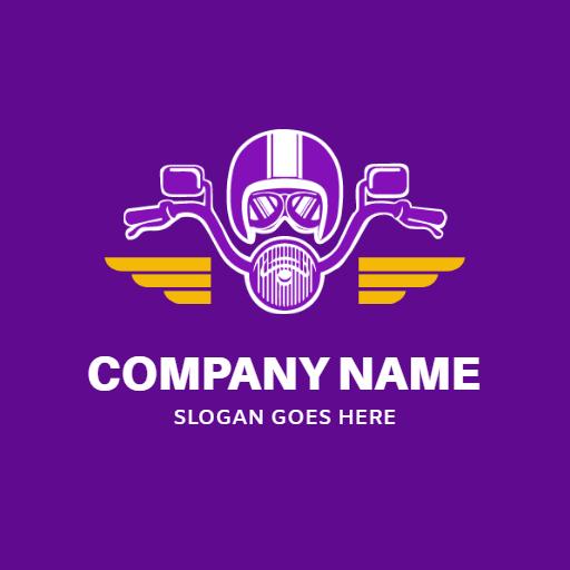 Bold Purple and Yellow Design Celebrating Rider Culture Logo Template