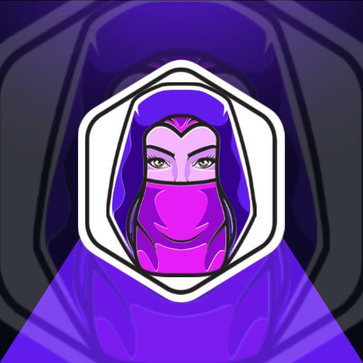 Bold Purple Character Design for Competitive Esports Logo Template