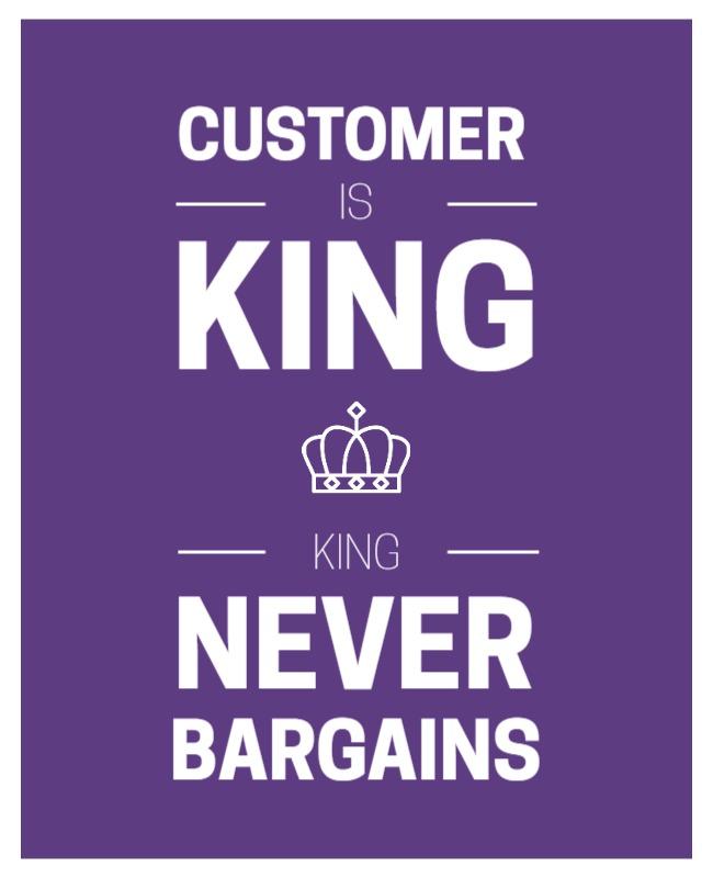 Bold Purple Customer Service Message Poster Template