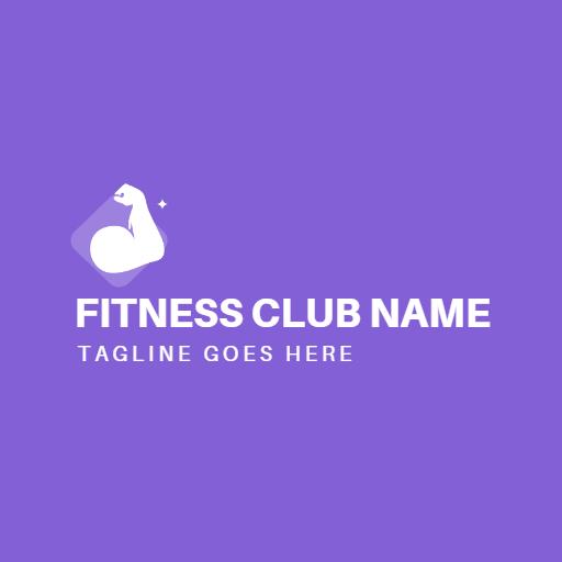 Bold Purple Design Celebrating Strength in Fitness Logo Template