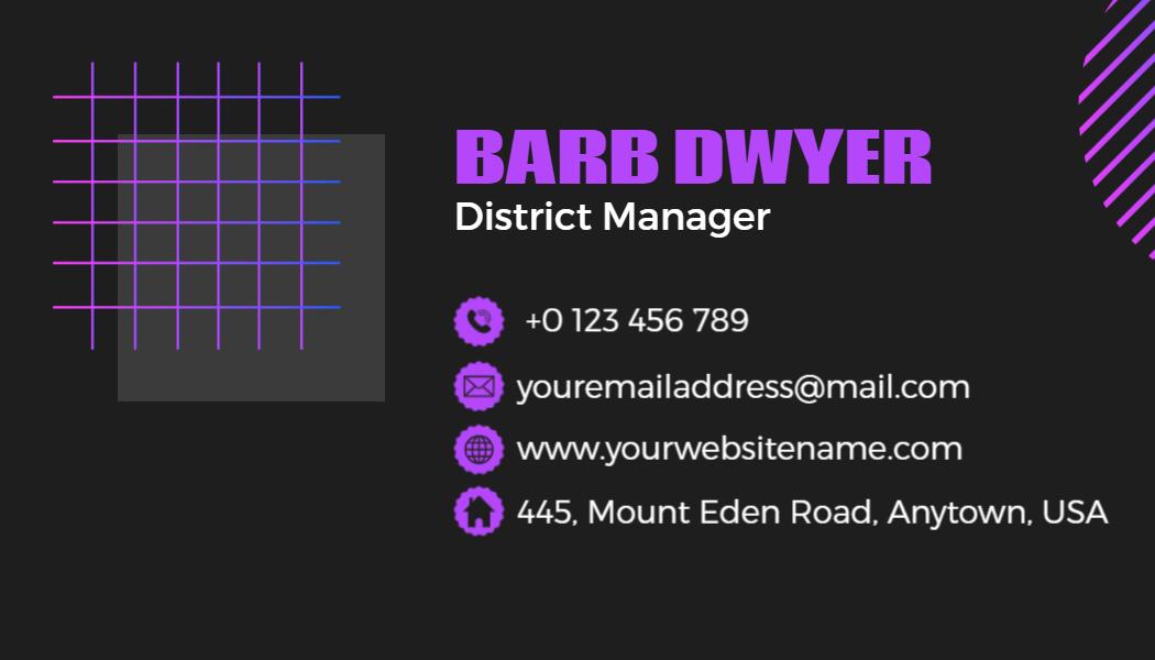 Bold Purple Geometric Design Professional Visiting Card Template