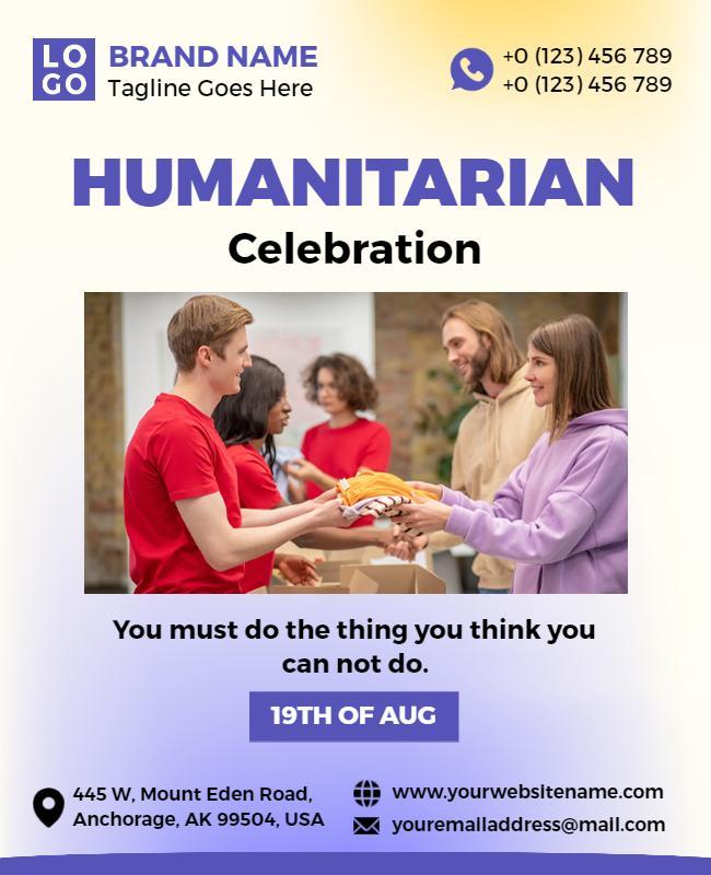 Bold Purple Humanitarian Celebration Event Poster Template