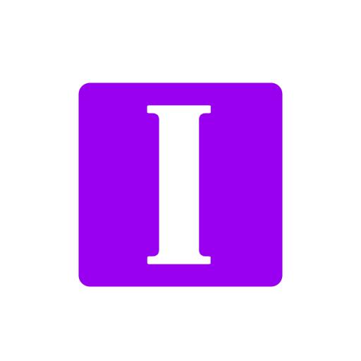 Bold Purple Letter I Design for Creative Alphabet Logo Template