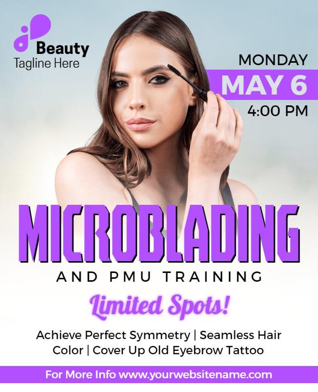 Bold Purple Microblading and PMU Training Event Poster Template