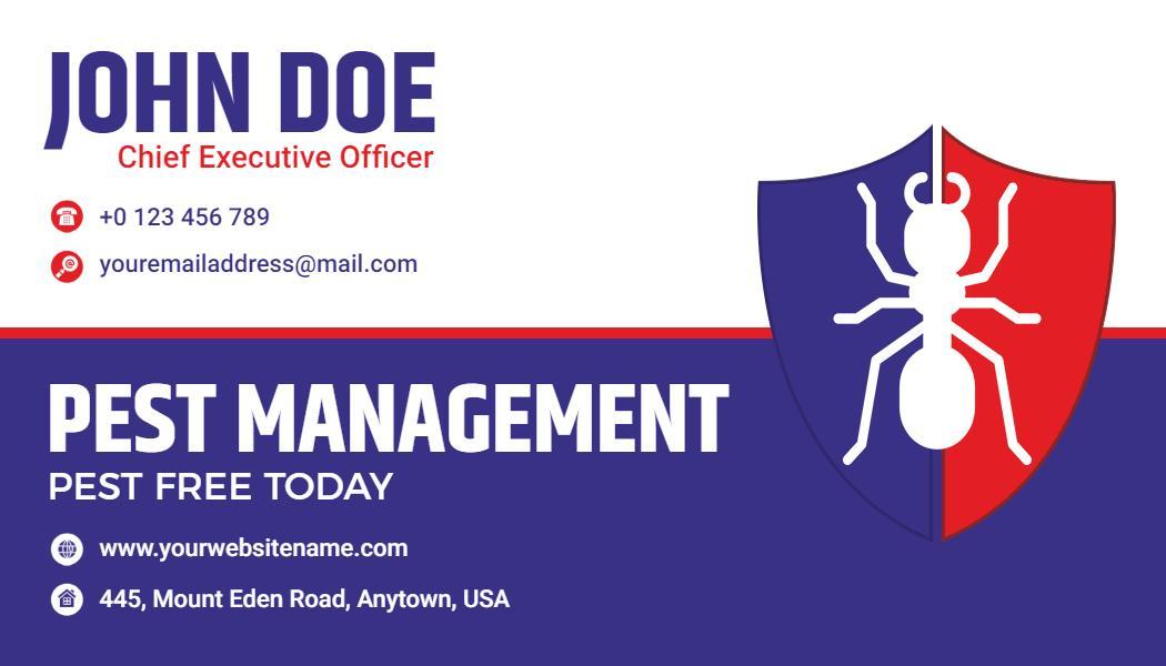 Bold Purple Pest Management Visiting Card Template