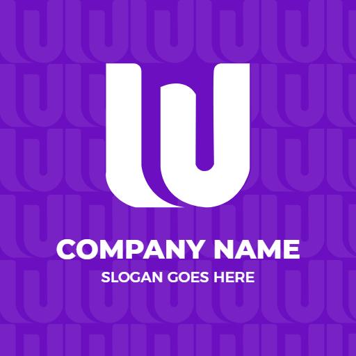 Bold Purple W Letter Design with Clean Modern Logo Template