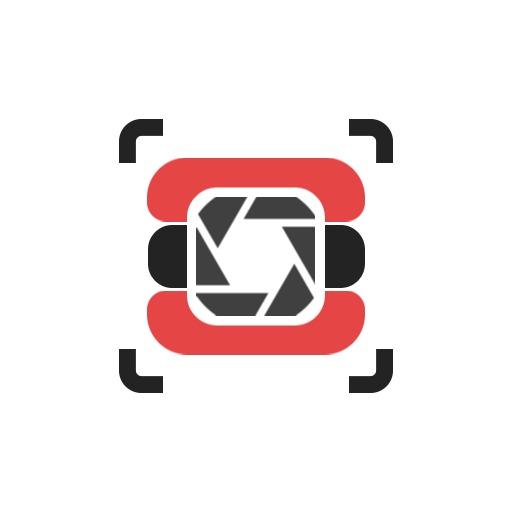 Bold Red and Black Camera Lens Design for Photography Logo Template