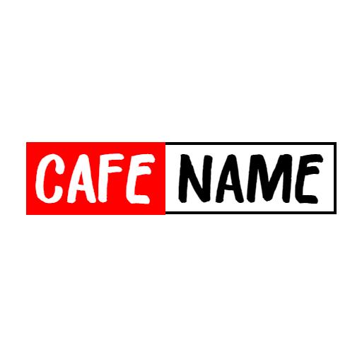 Bold Red and Black Casual Cafe Name Wordmark Logo Template