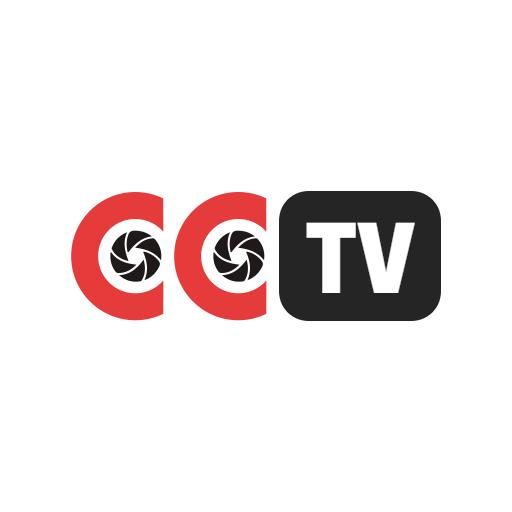 Bold Red and Black CCTV Design for Security Solutions Logo Template