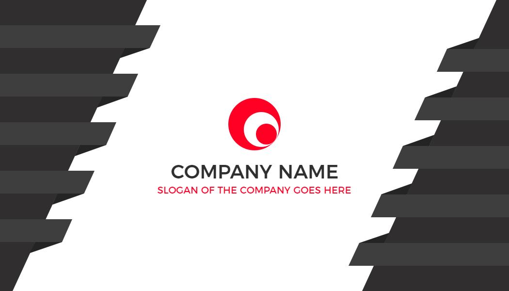 Bold Red and Black Modern Company Profile Business Card Template