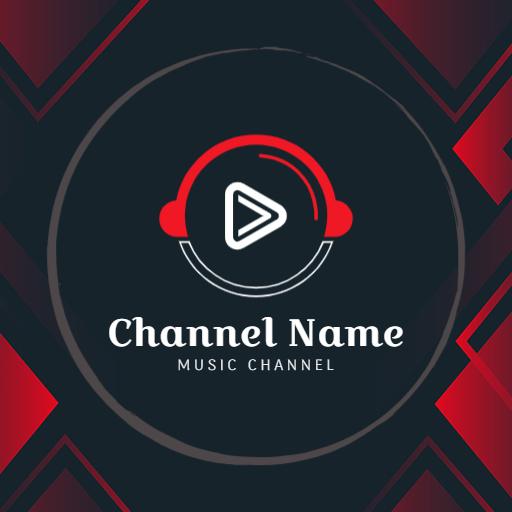 Bold Red and Black Music Channel Logo Design for YouTube Logo Template