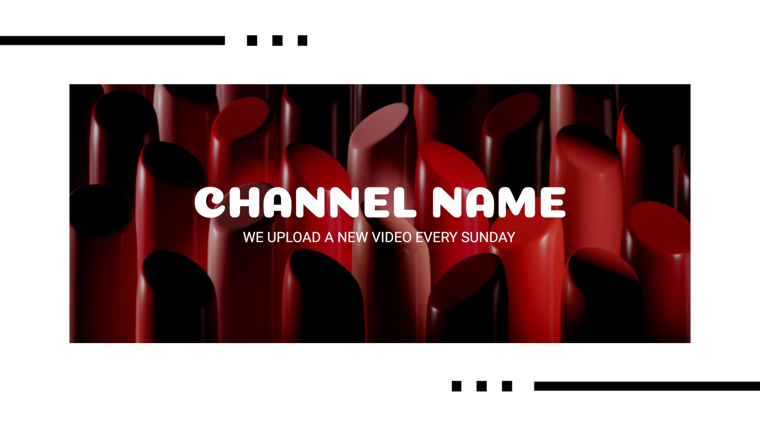 Bold Red and Black Shapes Create Eye-Catching YouTube Banner Template