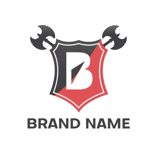 Bold Red and Black Shield Design for Security Services Logo Template