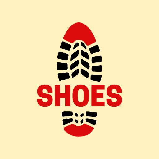 Bold Red and Black Shoe Print Symbolizing Quality Shoes Logo Template