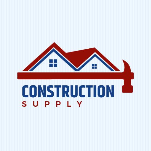 Bold Red and Blue Construction Supply for Home Projects Logo Template