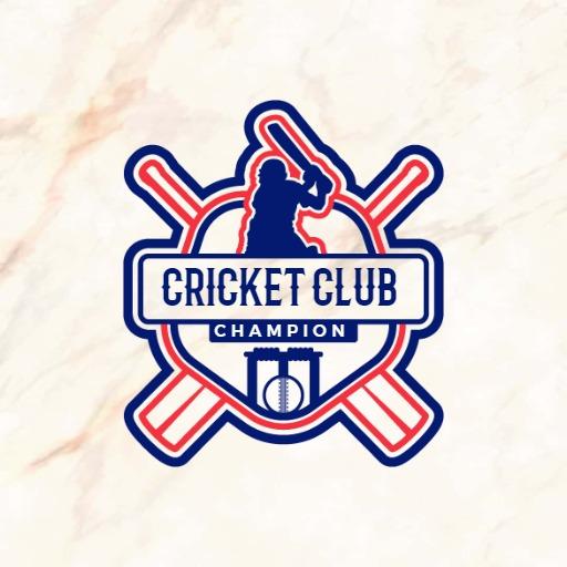 Bold Red and Blue Cricket Team Club Champion Logo Template