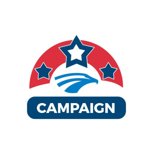 Bold Red and Blue Political Campaign Logo with Stars and Eagle Logo Template