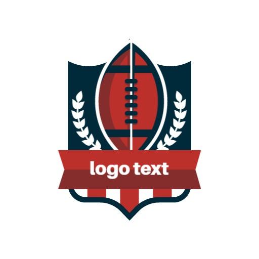 Bold Red and Blue Shield Design Featuring Soccer Elements Logo Template