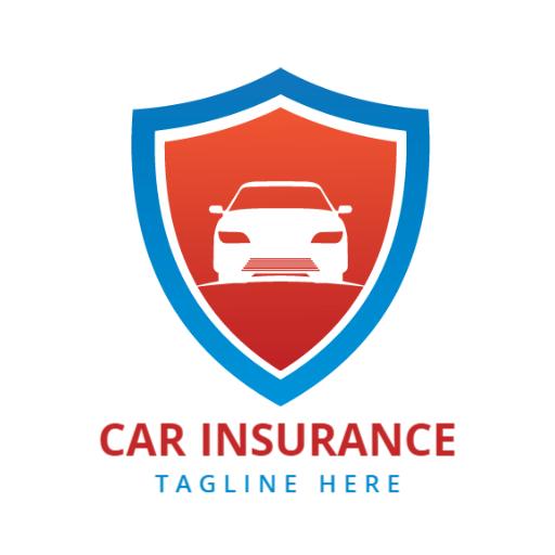 Bold Red and Blue Shield Design for Car Insurance Logo Template