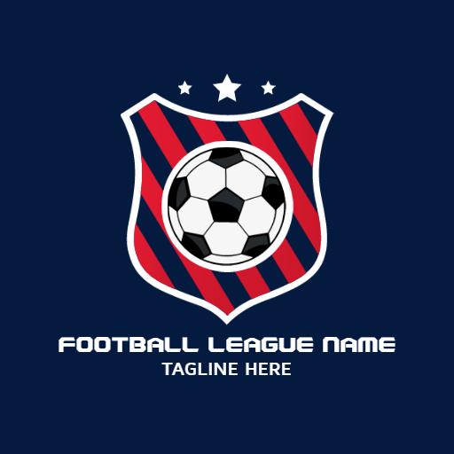 Bold Red and Blue Shield Design for Football League Logo Template