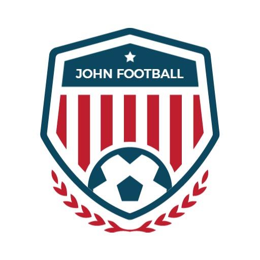 Bold Red and Blue Shield Design for Soccer Team Logo Template