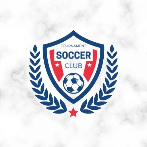 Bold Red and Blue Soccer Club Tournament Emblem Logo Template