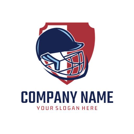 Bold Red and Blue Sports Helmet Design for Branding Logo Template