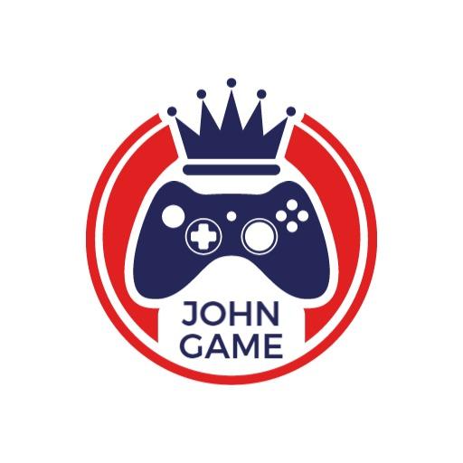 Bold Red and Blue Video Game Controller Design Logo Template