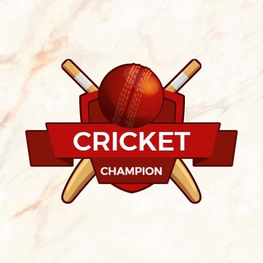 Bold Red and Gold Design Highlighting Cricket Team Champion Logo Template