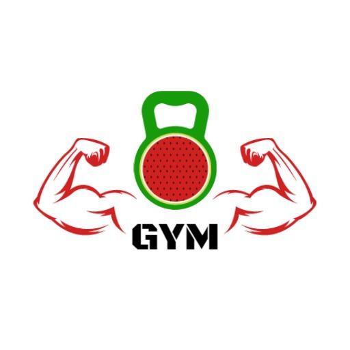 Bold Red and Green Fitness Design Featuring Kettlebell Logo Template