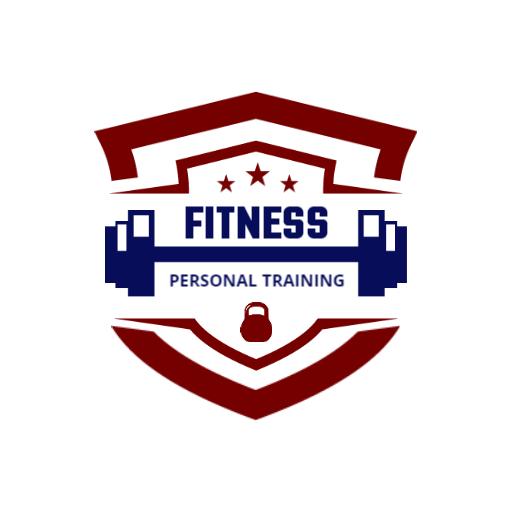 Bold Red and Navy Shield Design for Fitness Brand Logo Template
