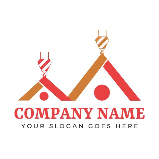 Bold Red and Orange Construction Theme Installation Logo Template