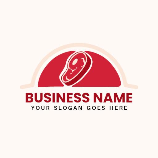 Bold Red and White Design Highlighting Fresh Meat Logo Template