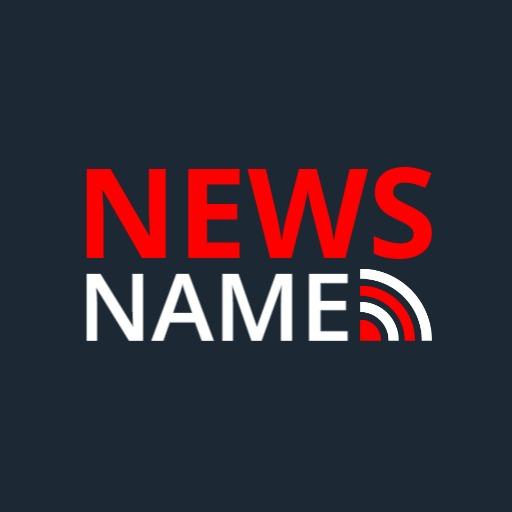 Bold Red and White News Logo with Broadcast Signal Icon Logo Template