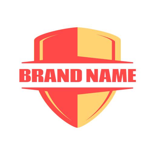 Bold Red and Yellow Shield Design for Security Logo Template