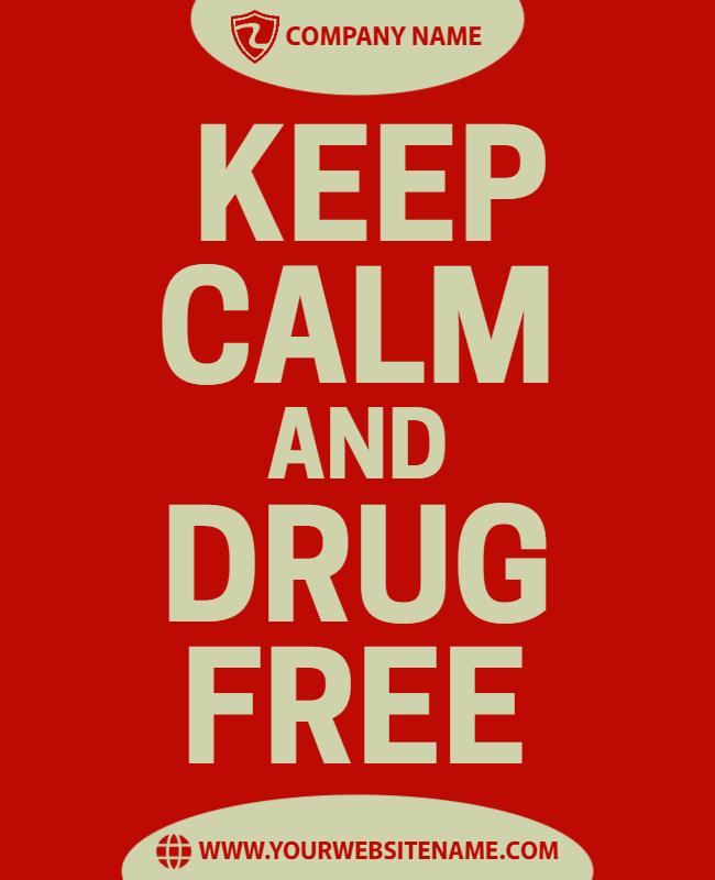 Bold Red Awareness Campaign Drug Free Poster Template