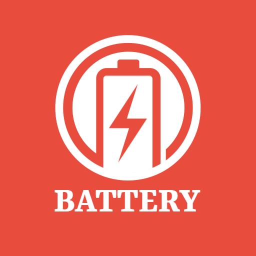 Bold Red Battery Icon Representing Energy Solutions Logo Template